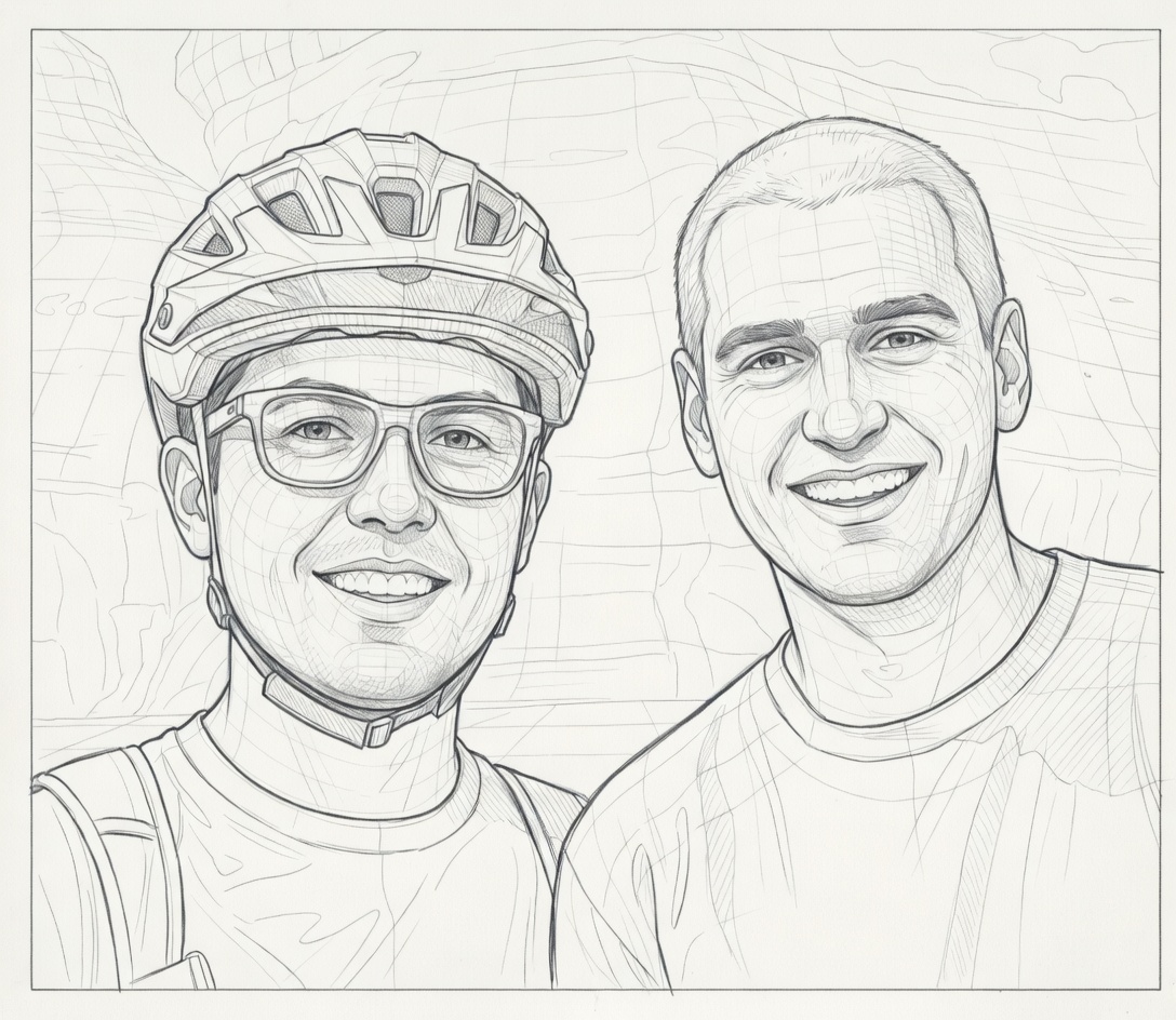 The creators of the RimWrench, two mountain bikers from Arizona